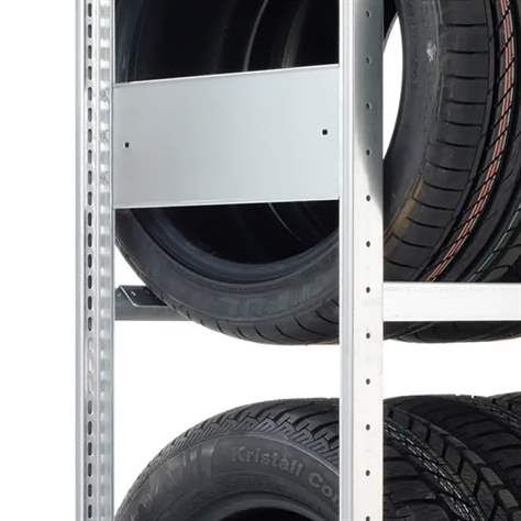Reifenregal mit 3 Etagen, HxBxT: 2000 x 1000 x 400 mm, Etagen-Tragfähigkeit 150 kg, Grundregal - META Skladovací technika - Bild4