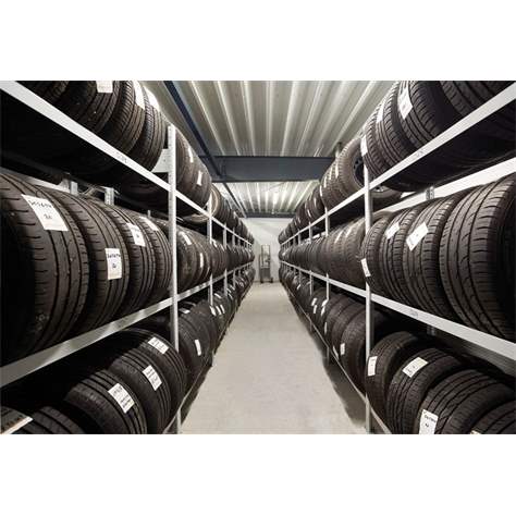 Reifenregal mit 3 Etagen, HxBxT: 2000 x 1000 x 400 mm, Etagen-Tragfähigkeit 150 kg, Grundregal - META Skladovací technika - Bild6