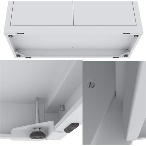 Magazinschrank, 36x große und 100x kleine hängende Regalkästen, H x B x T: 1040 x 1000 x 500 mm, Farbe Lichtgrau RAL7035 - Malow - Bild5