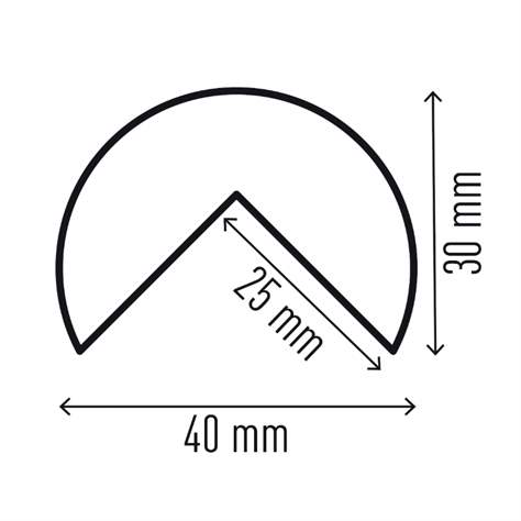 Eckschutzprofil mit Rundkante Ø 40 mm, selbstklebend, Farbe Gelb-Schwarz, Länge 1 m, VE 5 Stück - DURABLE Hunke & Jochheim GmbH - Bild2