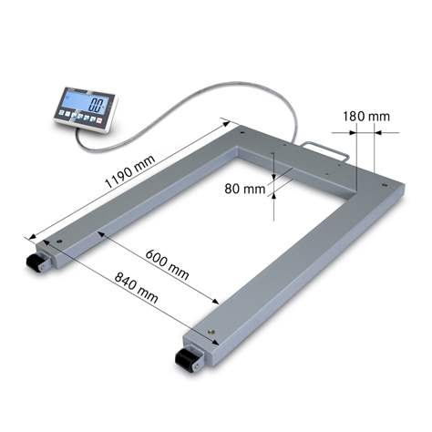 Palettenwaage, Type UFC, Wägebereich 0 - 600 kg, Ablesbarkeit: 0,2 kg - Kern + Sohn GmbH - Bild2