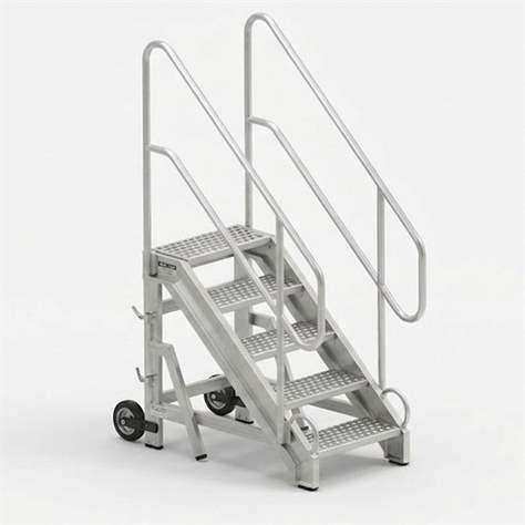 Outdoor-Plattformleiter aus Aluminium, 5 Alu-Stufen - Alve - Bild2