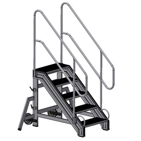 Outdoor-Plattformleiter aus Aluminium, 5 Alu-Stufen - Alve - Bild3