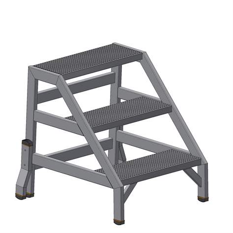 Geschweißte Aluminiumstufen "Fortissimo", 3 Stufen - Alve - Bild2