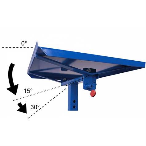 Materialständer, neigbar, Höhenverstellbereich 520-775 mm, Frabe blau RAL5010 - Cordes - Bild2