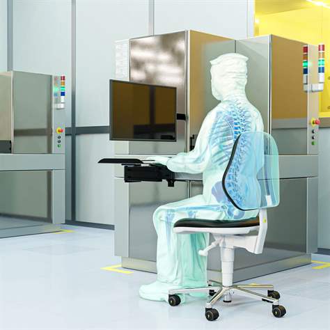 Reinraum-Arbeitsstuhl Cleanroom BASIC, antistatisch, auf Rollen - BIMOS - Bild6