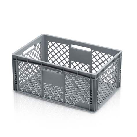 Eurobehälter durchbrochen, grau, 600 x 400 x 270 mm