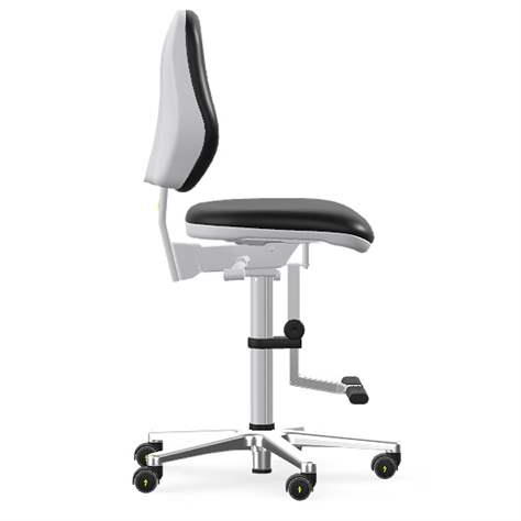 Reinraum-Arbeitsstuhl Cleanroom BASIC, antistatisch, mit Fußstütze und STOP & GO Rollen - BIMOS - Bild3