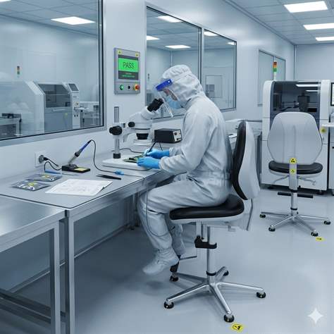 Reinraum-Arbeitsstuhl Cleanroom BASIC, antistatisch, mit Bodengleitern und Fußstütze - BIMOS - Bild6