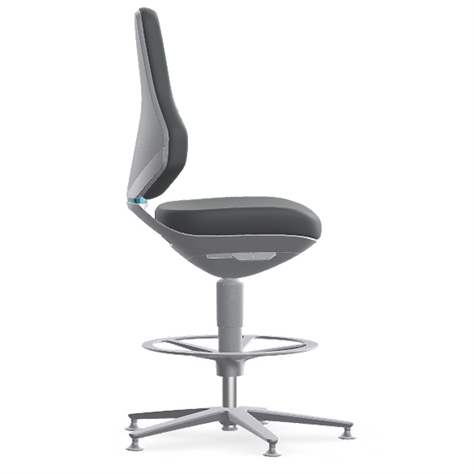 Reinraum-Arbeitsstuhl Cleanroom TEXON, antistatisch, mit Bodengleitern und Fußstütze - BIMOS - Bild7