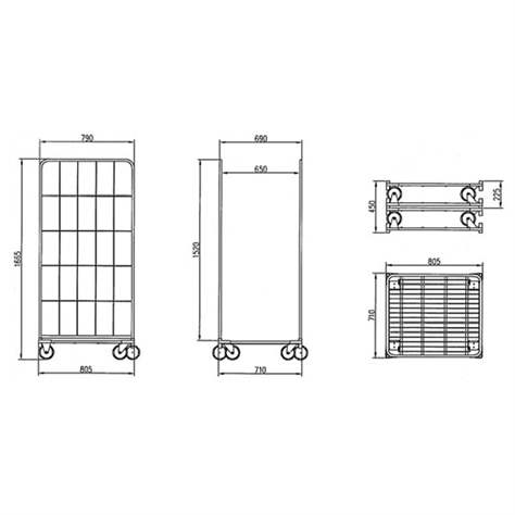 Rollcontainer, dreiseitig, ohne Fachboden, BxTxH: 700x800x1665 mm - Bild4