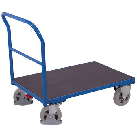 Cărucior marfă cu platformă VARIOfit 1000 x 700 mm, cu mâner din țeavă, cap. port. 1000 kg - Cordes