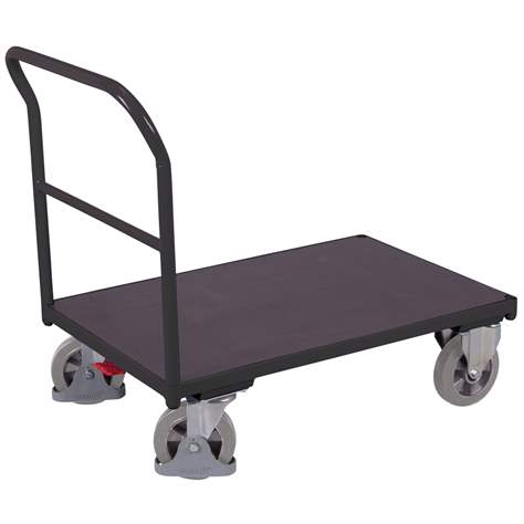 Cărucior marfă cu platformă VARIOfit 1000 x 700 mm, cu mâner din țeavă, cap. port. 1000 kg - Cordes - imagine5