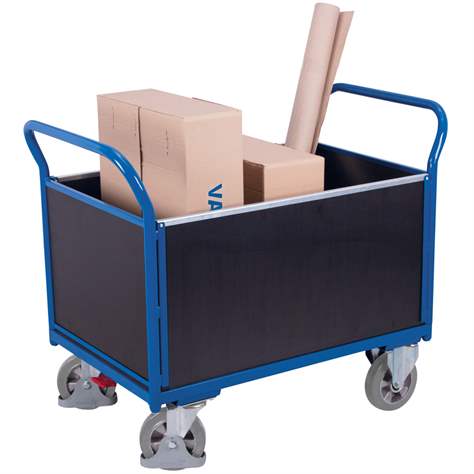 Wózek platformowy VARIOfit z dwoma uchwytami, z 4 burtami z pełnym wypełnieniem, 1000x700 mm, noś. 1000 kg - Cordes - ilustracja5