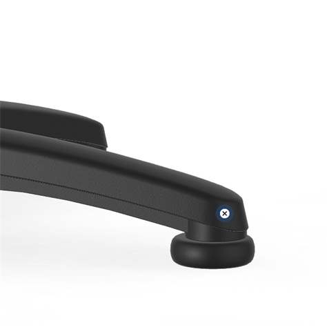 Vysoká pracovná stolička pre čisté priestory LABSIT, s oporou pre nohy a klzákmi, modrá/čierna - BIMOS - obrázok5
