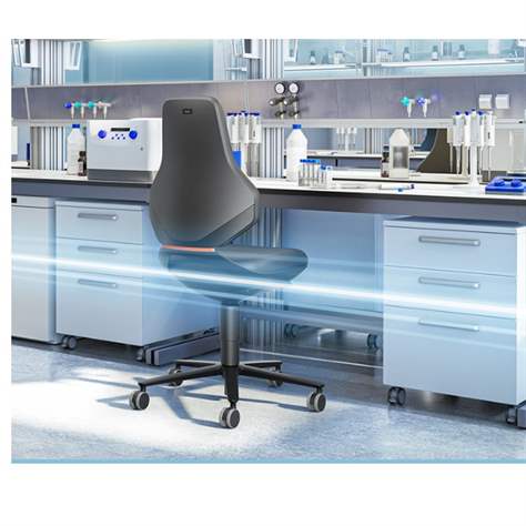 Pracovná stolička pre laboratóriá a dielne TEXON LABORATORY, na kolieskach - BIMOS - obrázok4