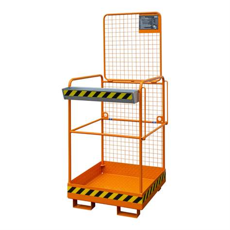 Pracovní plošina 740 x740 mm pro vysokozdvižný vozík, nosnost 240 kg, oranžová RAL2000 - Bauer GmbH