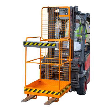 Pracovní plošina 740 x740 mm pro vysokozdvižný vozík, nosnost 240 kg, oranžová RAL2000 - Bauer GmbH - obrázek5