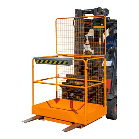 Cușcă de siguranță stivuitor 800 x1200 mm, capacitatea de încărcare 300 kg, portocalie RAL2000 - Bauer GmbH - imagine5