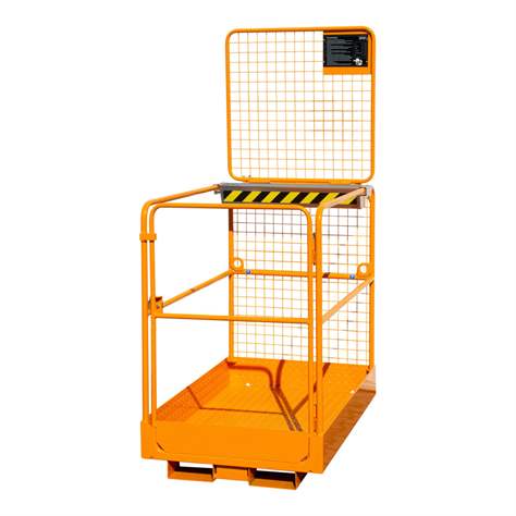 Pracovní plošina 1200 x 800 mm pro vysokozdvižný vozík, nosnost 300 kg, oranžová RAL2000 - Bauer GmbH