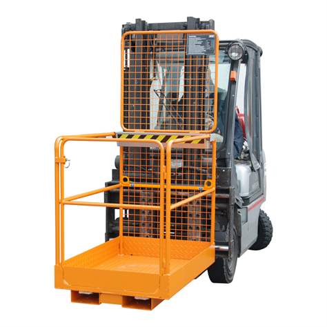 Pracovní plošina 1200 x 800 mm pro vysokozdvižný vozík, nosnost 300 kg, oranžová RAL2000 - Bauer GmbH - obrázek4