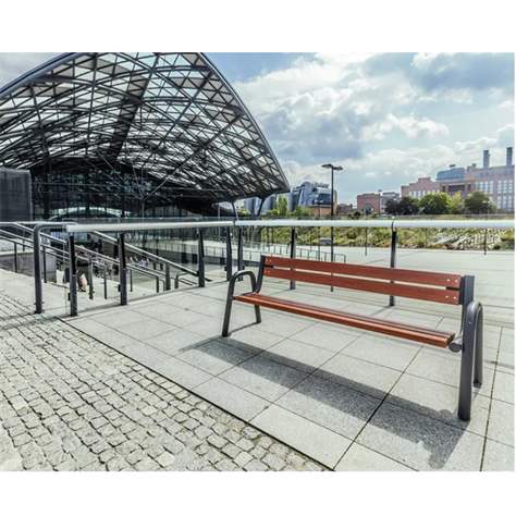 Parková lavice Porto, ocelová trubková konstrukce, dřevo odstín mahagon, délka 1,98 m - obrázek4