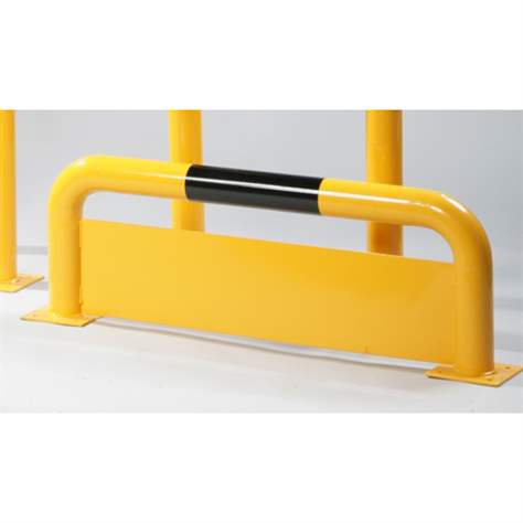 Rammschutz-Bügel mit Unterfahrschutz, für den Außenbereich, Farbe gelb-schwarz, H x B: 600 x 1000 mm