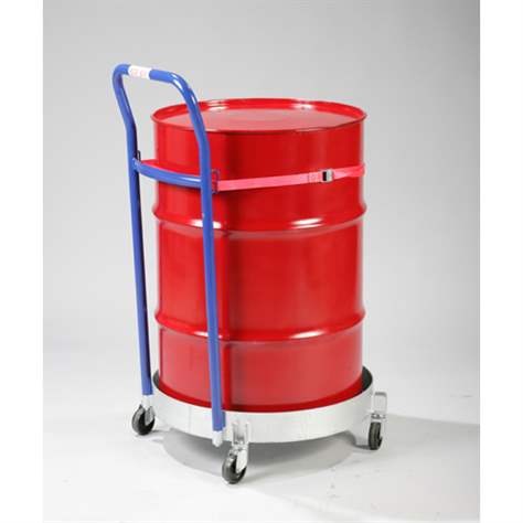 Șasiu - cărucior pentru butoaie cu platformă închisă și mâner, Ø interior 610 mm - imagine2