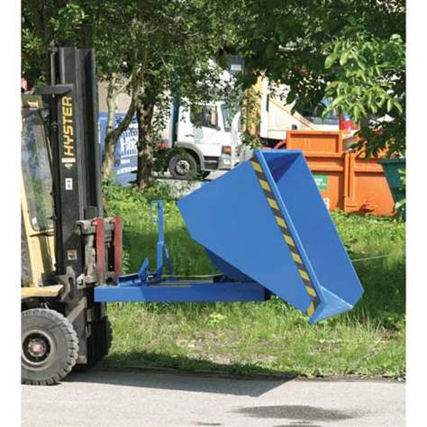 Container metalic tip cuvă basculabilă, volum 600 l, cap. port. 800 kg, lxLxH: 1500x1060x820 mm, vopsea pulbere, verde RAL6029 - imagine3