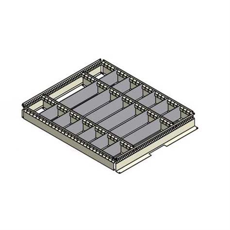 Przestawiane ścianki do podziału szuflad TECHNO, 3 x 7, wys. 125 mm. - Malow