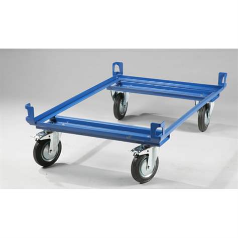 Paletten-Fahrgestelle, 1220 x 820 mm, Höhe 280 mm, Tragfähigkeit 500 kg, Farbe blau RAL5010