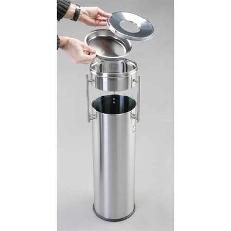 Standascher ALDA PILLAR LUX, Edelstahl mattiert, H 730 mm, Durchmesser 200 mm - Alda S.A. - Bild2