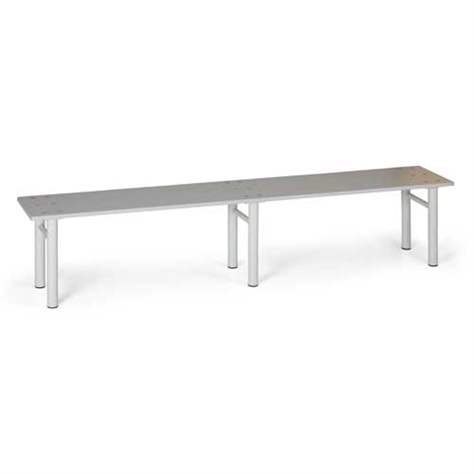 Garderobenbank, Sitzfläche aus grauen Lamino-Platten, Stahlkonstruktion grau, Länge 2,0 m