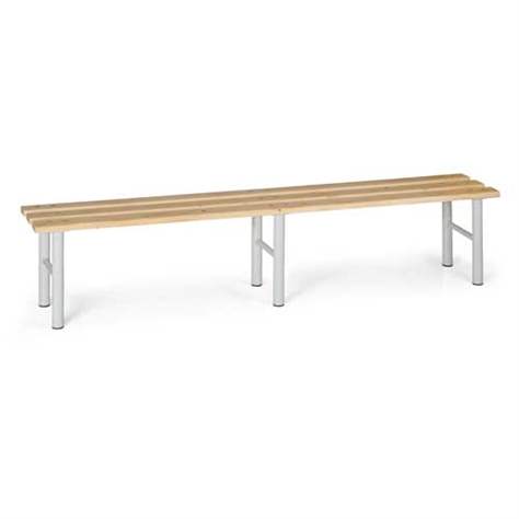 Garderobenbank, Sitzfläche aus Fichtenholzlatten, Stahlkonstruktion grau, Länge 2,0 m