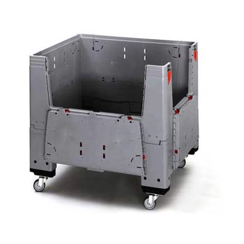 BigBox klappbar aus Polyethylen, mit Eingriffsklappen, 1200 x 800 x 1000 mm, mit Rädern - Bild2