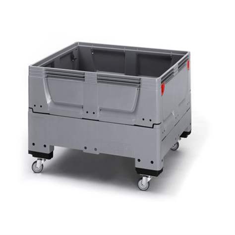 BigBox klappbar aus Polyethylen, Vollwand, 1200 x 1000 x 790 mm, mit Rädern
