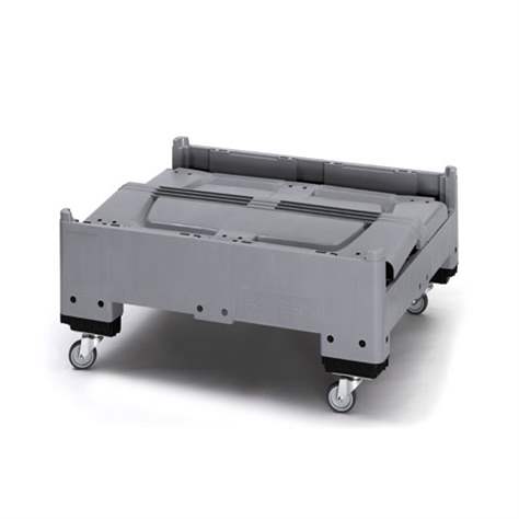 BigBox klappbar aus Polyethylen, Vollwand, 1200 x 1000 x 790 mm, mit Rädern - Bild2