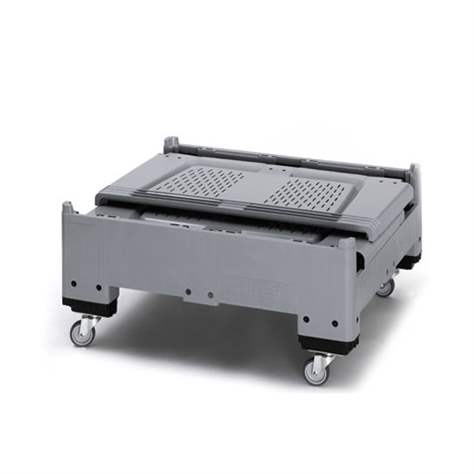 BigBox klappbar aus Polyethylen, mit Lüftungsschlitzen, 1200 x 800 x 1000 mm, mit Rädern - Bild2