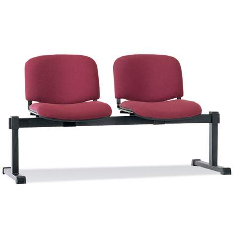 Sitzbank ISO 2 Sitze, Länge 1215 mm, Sitz gepolstert, Farbe rot, Gestell schwarz - Nowy Styl Group - Bild2