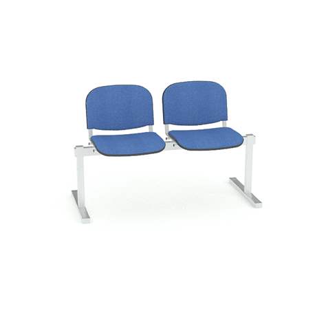 Sitzbank ISO 2 Sitze, Länge 1215 mm, Sitz gepolstert, Farbe blau, Gestell Aluminium-Farbe - Nowy Styl Group - Bild5