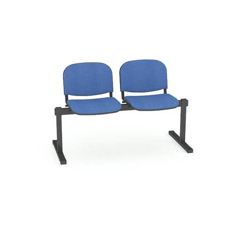 Sitzbank ISO 2 Sitze, Länge 1215 mm, Sitz gepolstert, Farbe blau, Gestell schwarz - Nowy Styl Group - Bild2
