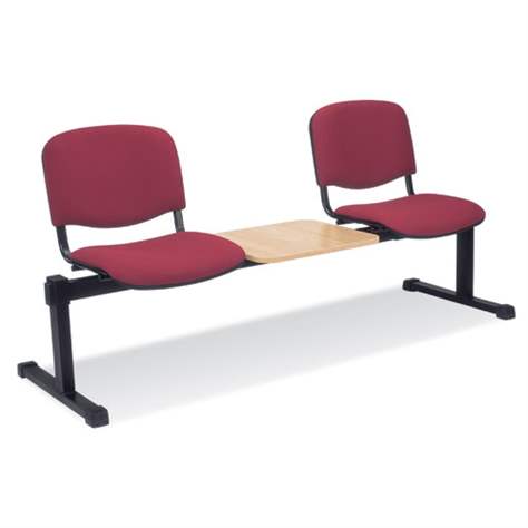 Sitzbank ISO 2 Sitze mit Ablagestisch, Länge 1780 mm, Sitz gepolstert, Farbe rot, Gestell schwarz - Nowy Styl Group - Bild2