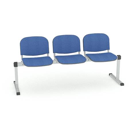 Sitzbank ISO 3 Sitze, Länge 1780 mm, Sitz gepolstert, Farbe blau, Gestell Aluminium-Farbe - Nowy Styl Group - Bild5