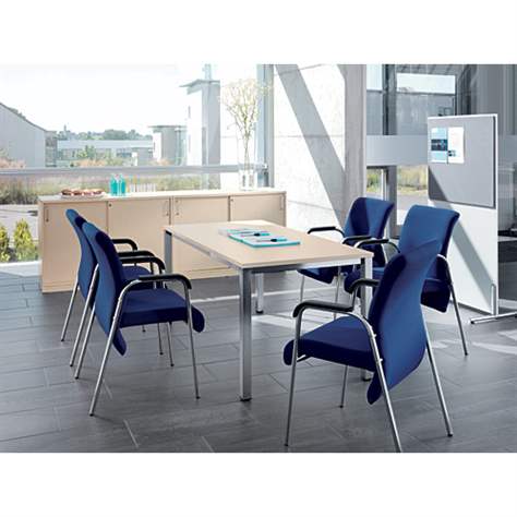 Besprechungstisch, Farbe Akazie, B x T: 1400 x 700 mm, eckiges Säulen-Gestell, glänzend - Nowy Styl Group - Bild2