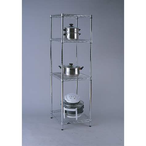 Gitterregal, verchromt, Fachboden-Traglast 250 kg,HxBxT: 1820x920x360 mm, 4 Fachböden - Bild10