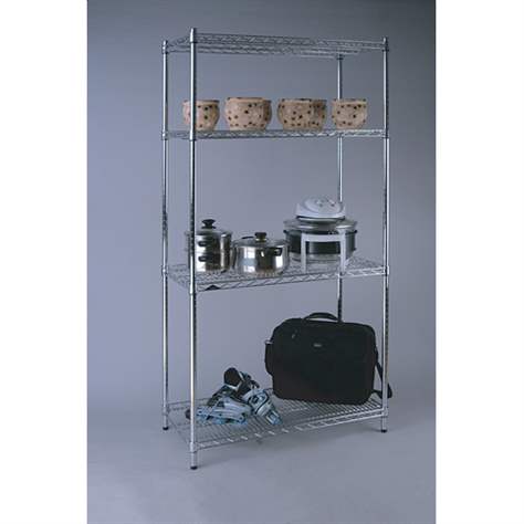 Gitterregal, verchromt, Fachboden-Traglast 250 kg, HxBxT: 1820x1220x610 mm, 4 Fachböden - Bild11