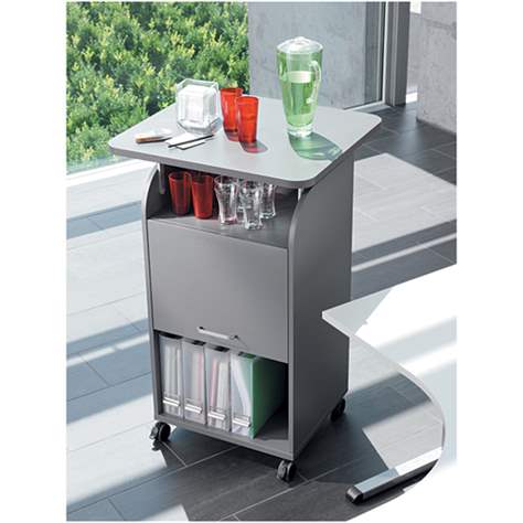 Caddy-Schrank fahrbar mit Arbeitsplatte 708 x 630 mm, Farbe Akazie, H: 1135 mm - Nowy Styl Group - Bild2