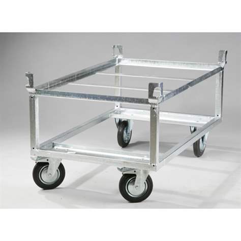 Paletten-Fahrgestelle, 1220 x 820 mm, Höhe 650 mm, Tragfähigkeit 500 kg, verzinkt