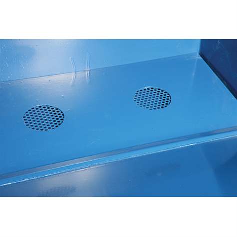 Cuvă rabatabilă cu tavă intermediară perforată, volum 900 l, cap.port. 1000 kg, lxLxH: 1500x1560x820 mm, vopsea pulbere, roșu RAL3000 - imagine5