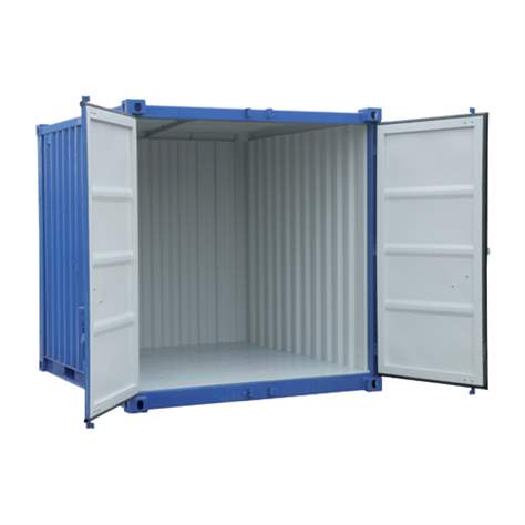 Lagercontainer, LxBxH: 2991x2438x2591 mm, Stahlboden, Außenfarbe Grün RAL6029 - Bild5